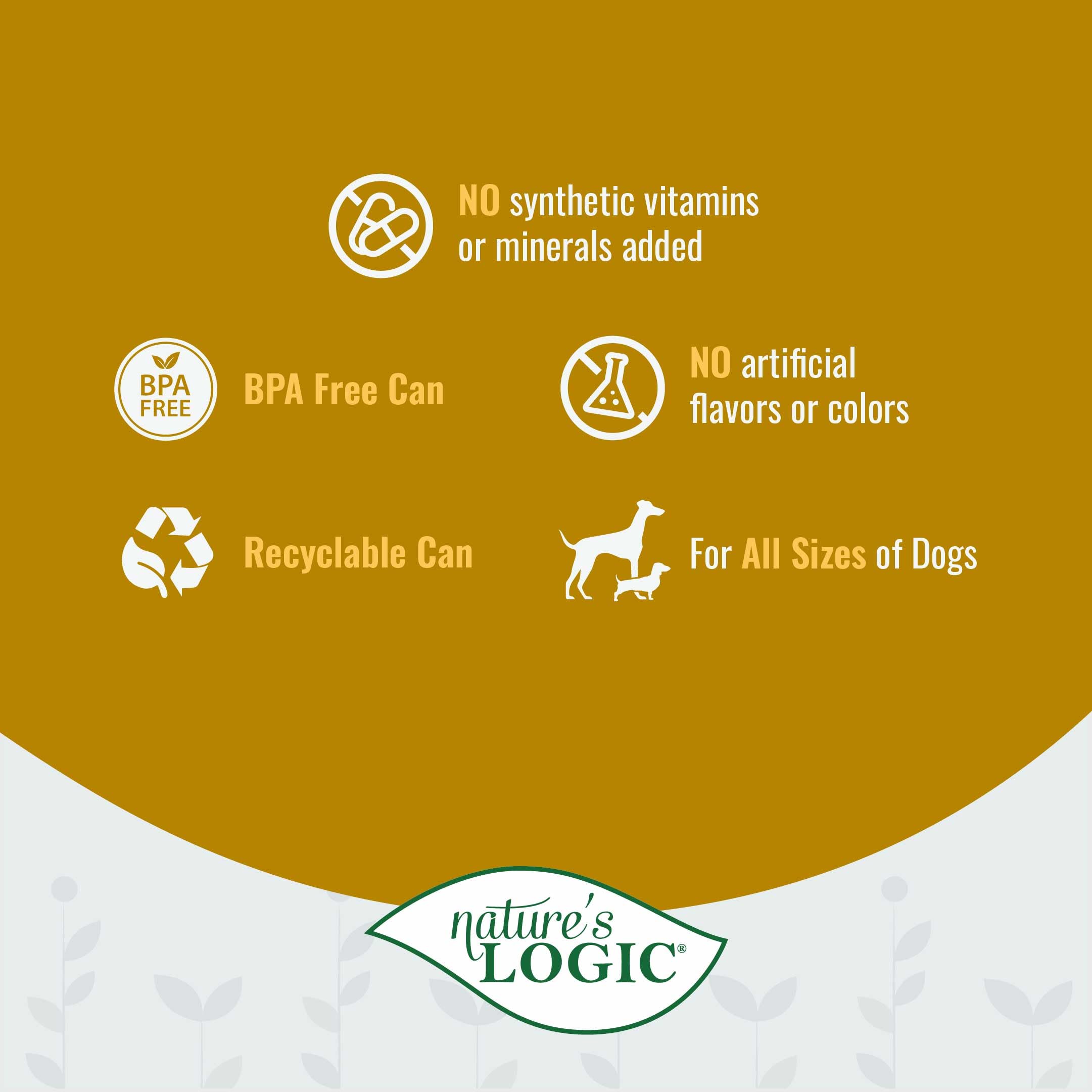 NATURE'S LOGIC boîte côte à côte pour comparer taille et portion pratique