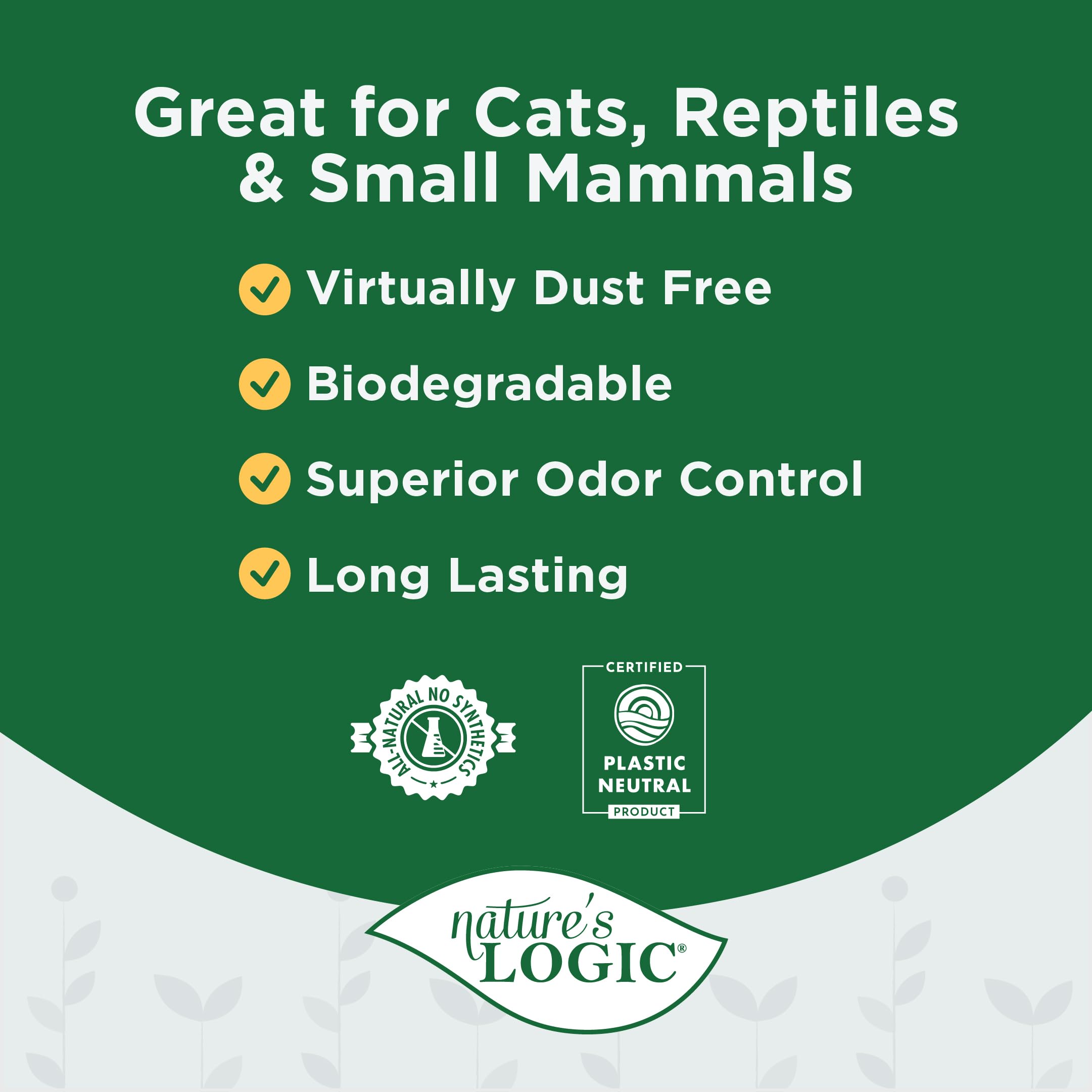 NATURE'S LOGIC litière en usage par un chat pour nettoyage facile