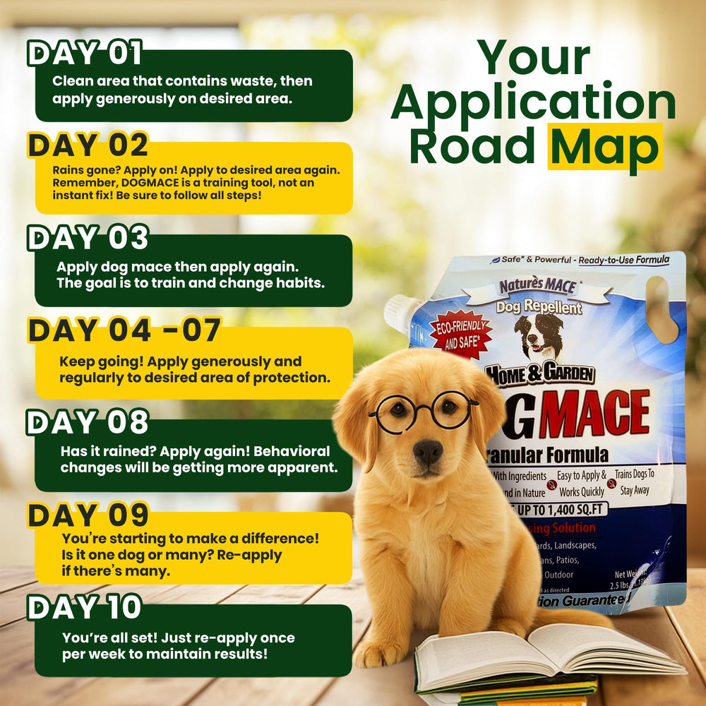 Nature’s MACE étiquette produit lisible avec instructions d’utilisation claires