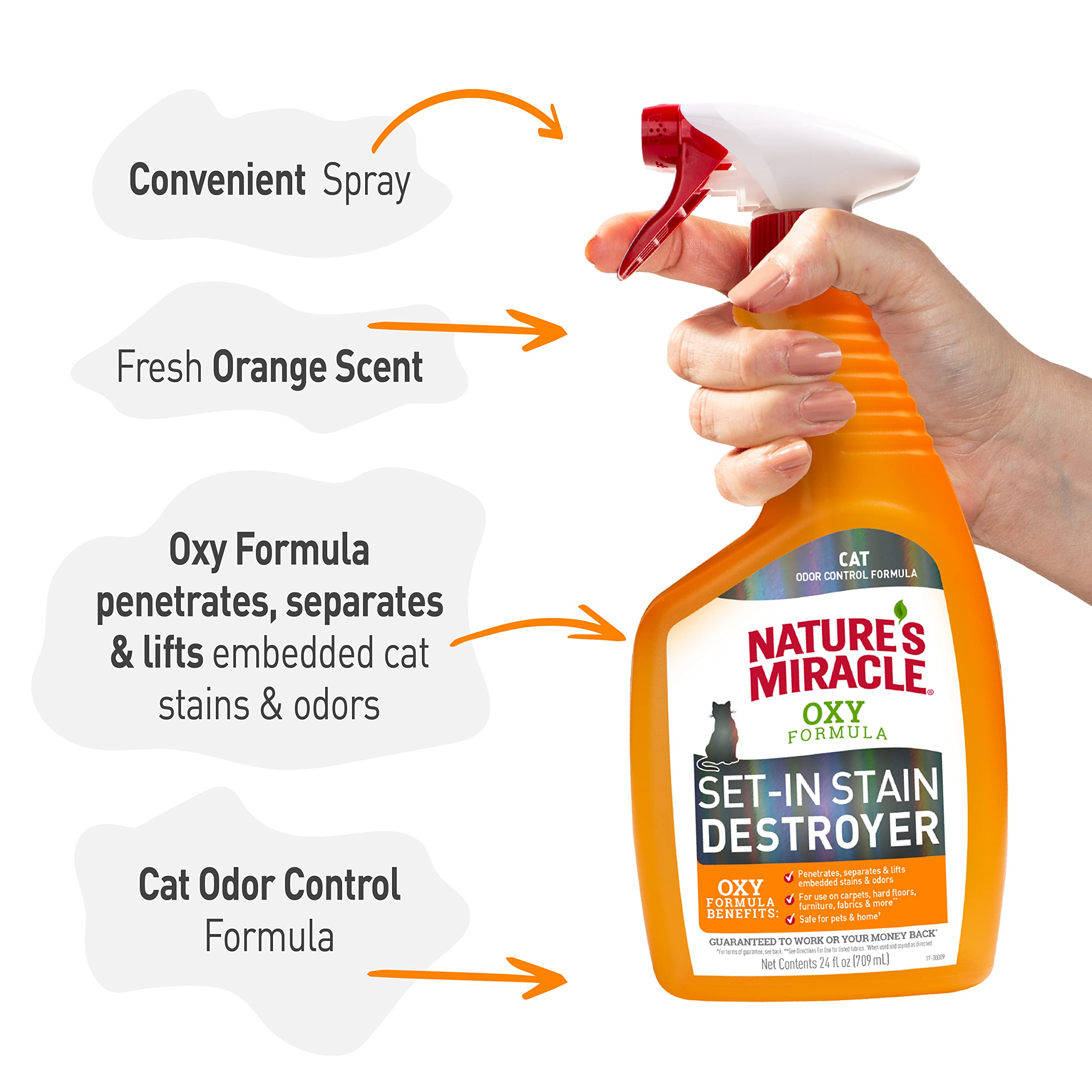 Nature's Miracle avant après sur tapis prouvant élimination des taches