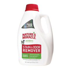 Nature's Miracle bidon 1 gal face montrant emballage et usage sûr