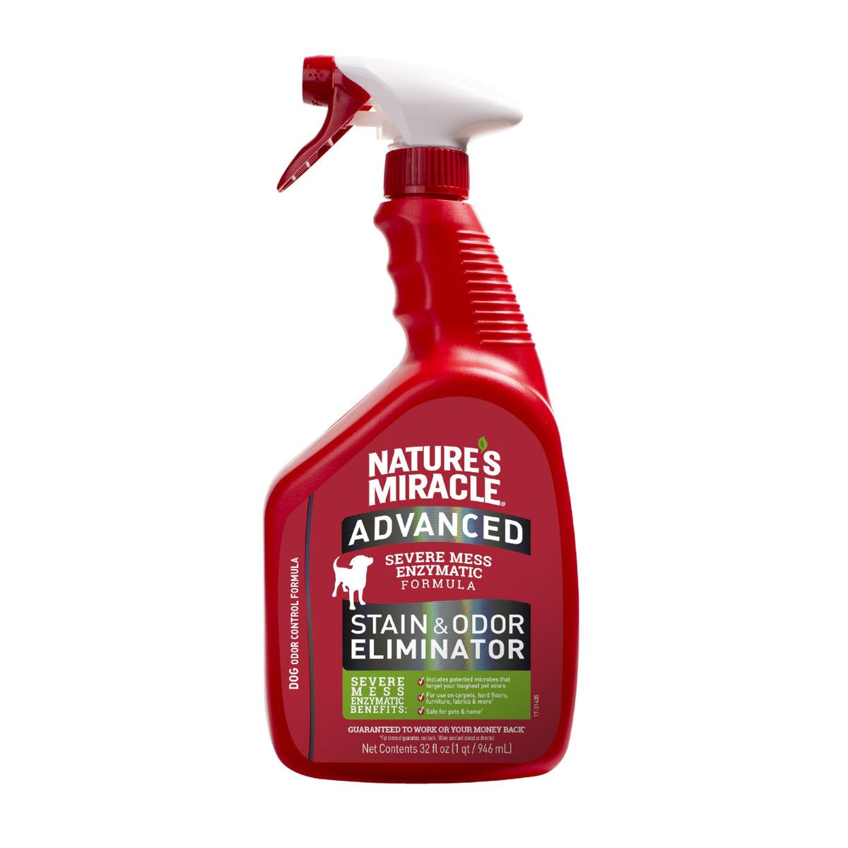 Nature's Miracle bouteille avant montrant format 32 oz et efficacité rapide
