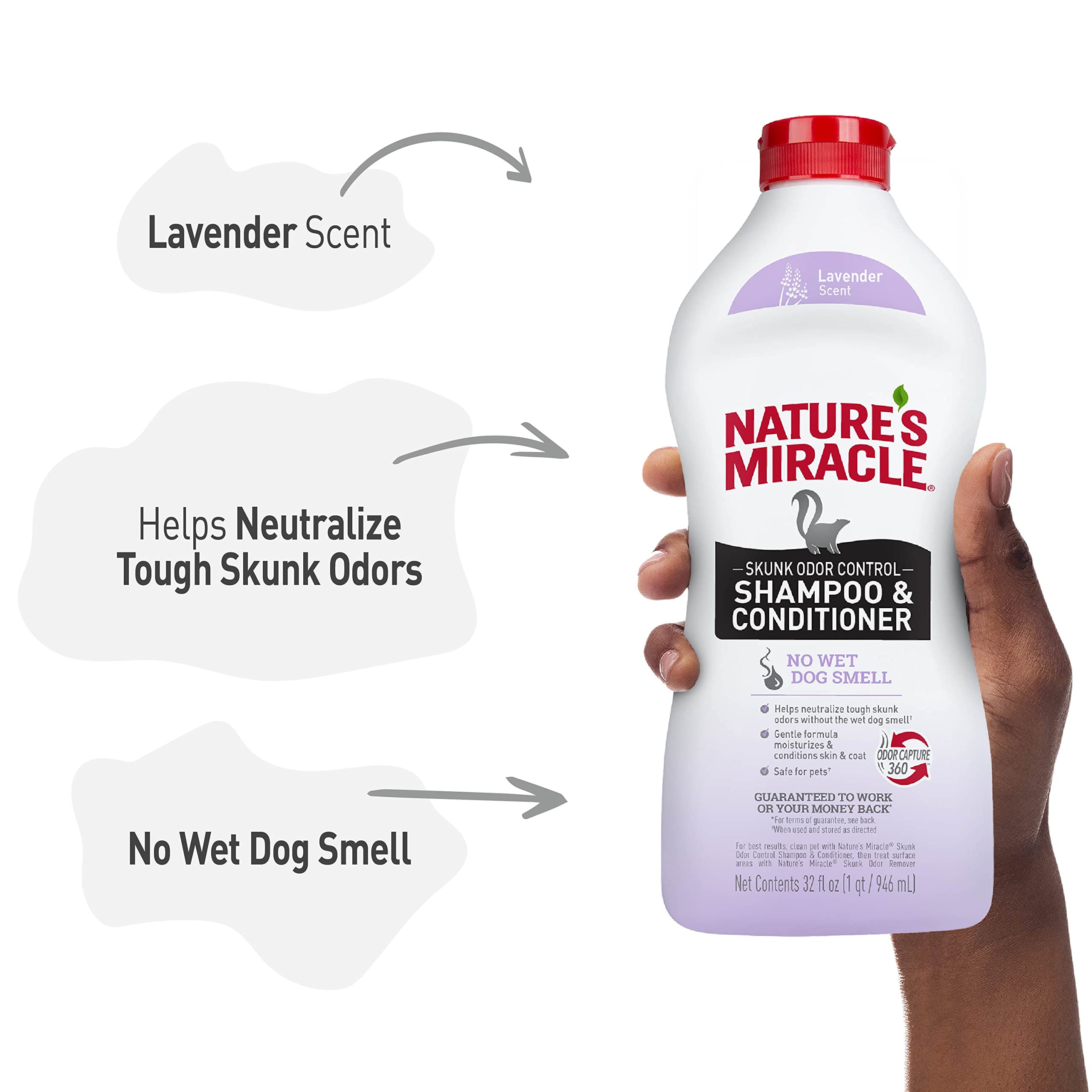 Nature's Miracle détail du bec verseur pour dosage précis et maniable