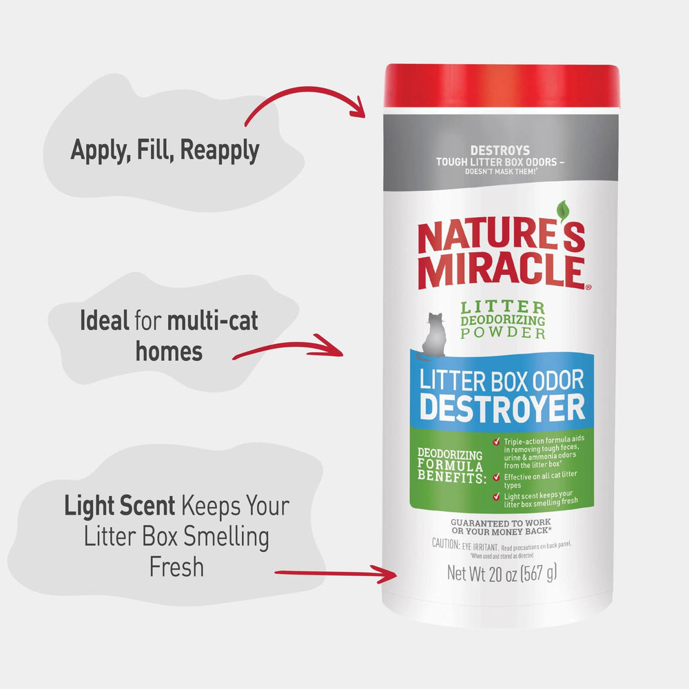 Nature's Miracle étiquette détail montrant instructions claires et sécurité d'usage