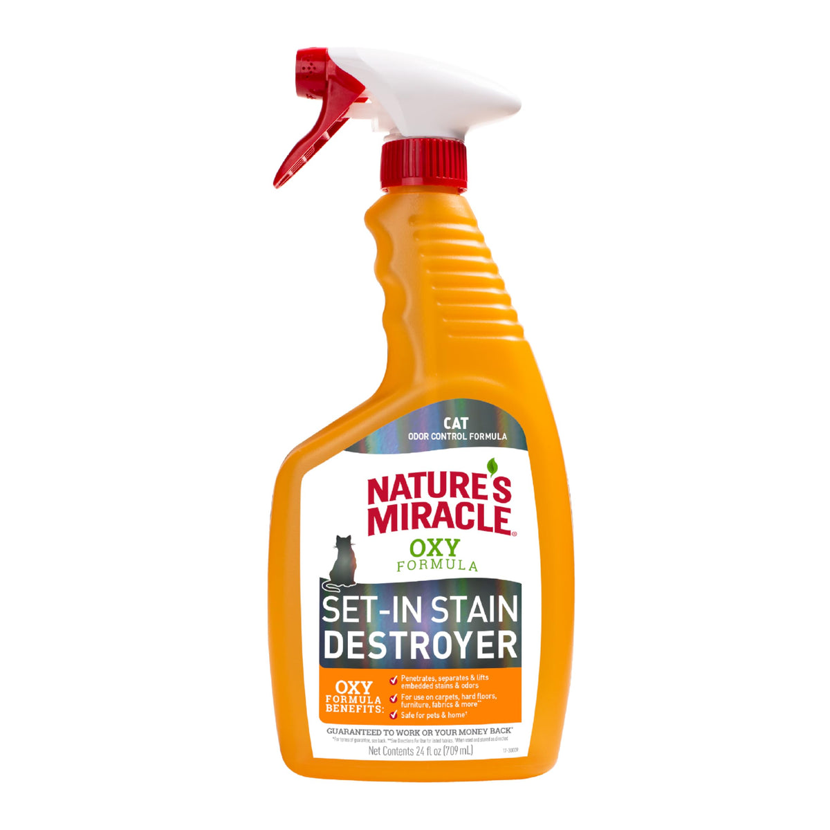 Nature's Miracle flacon face avant montrant l’étiquette et l’usage sécurisé