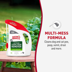 Nature's Miracle en usage sur terrasse pour éliminer une tache d'urine de chien