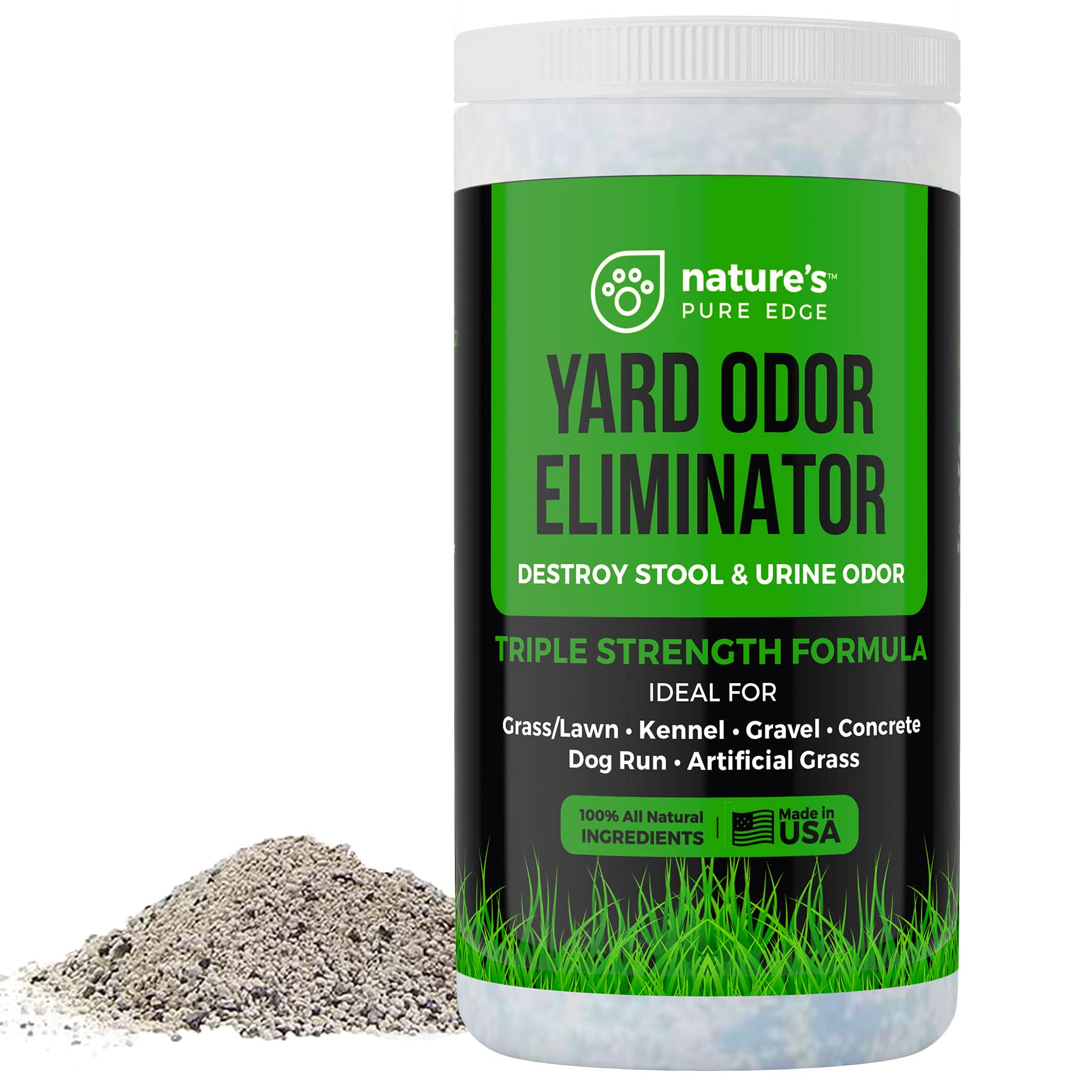Nature's Pure Edge gros plan des grains montrant la texture active et biodégradable