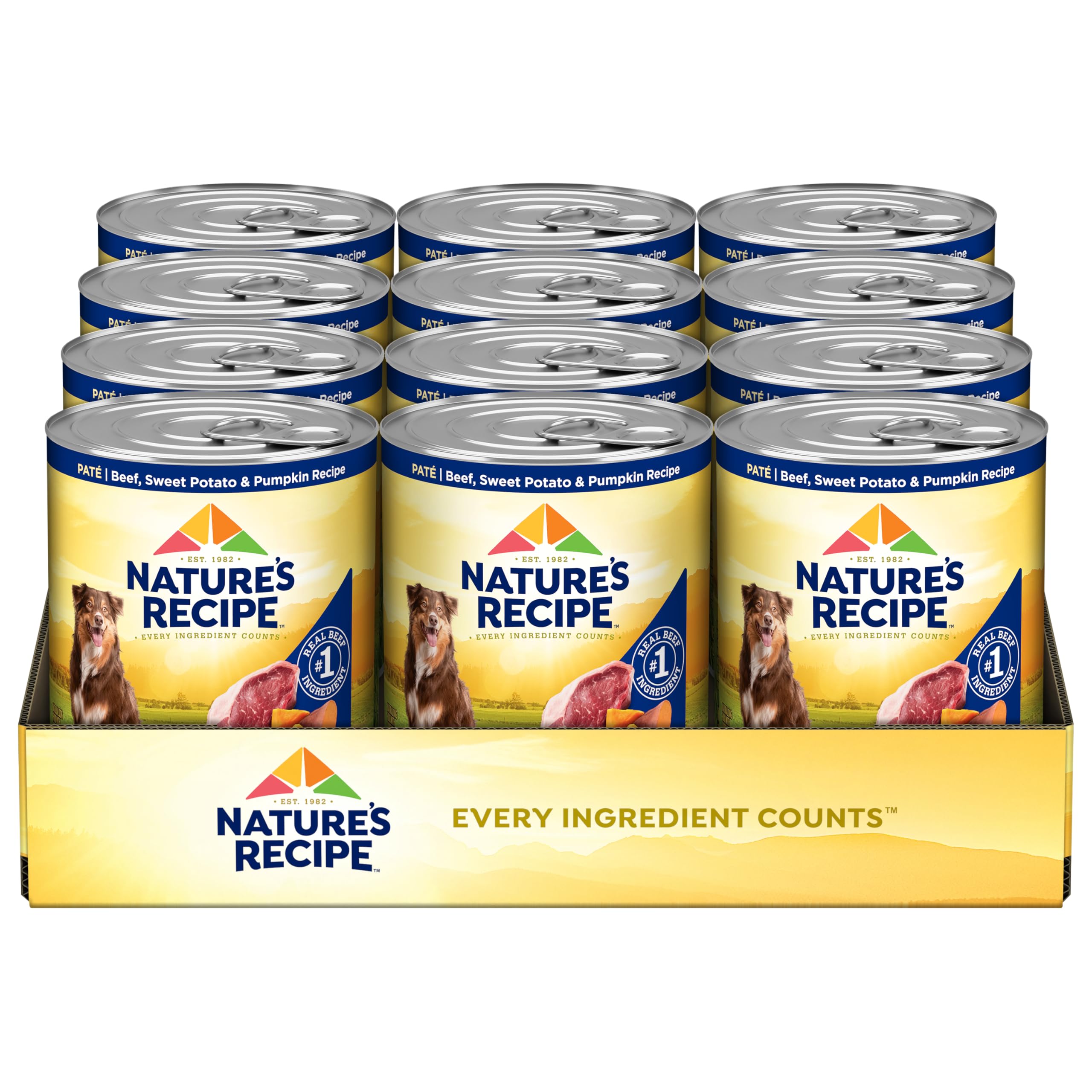 Nature's Recipe face de la boîte montrant l’étiquette claire et bénéfice nutritif