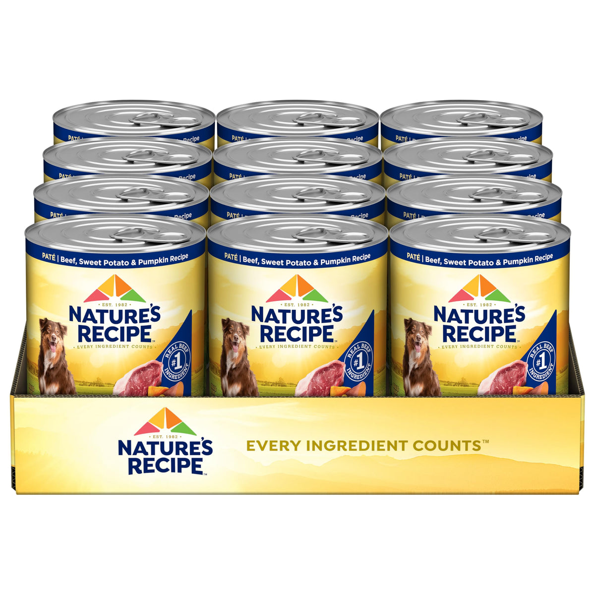 Nature's Recipe face de la boîte montrant l’étiquette claire et bénéfice nutritif