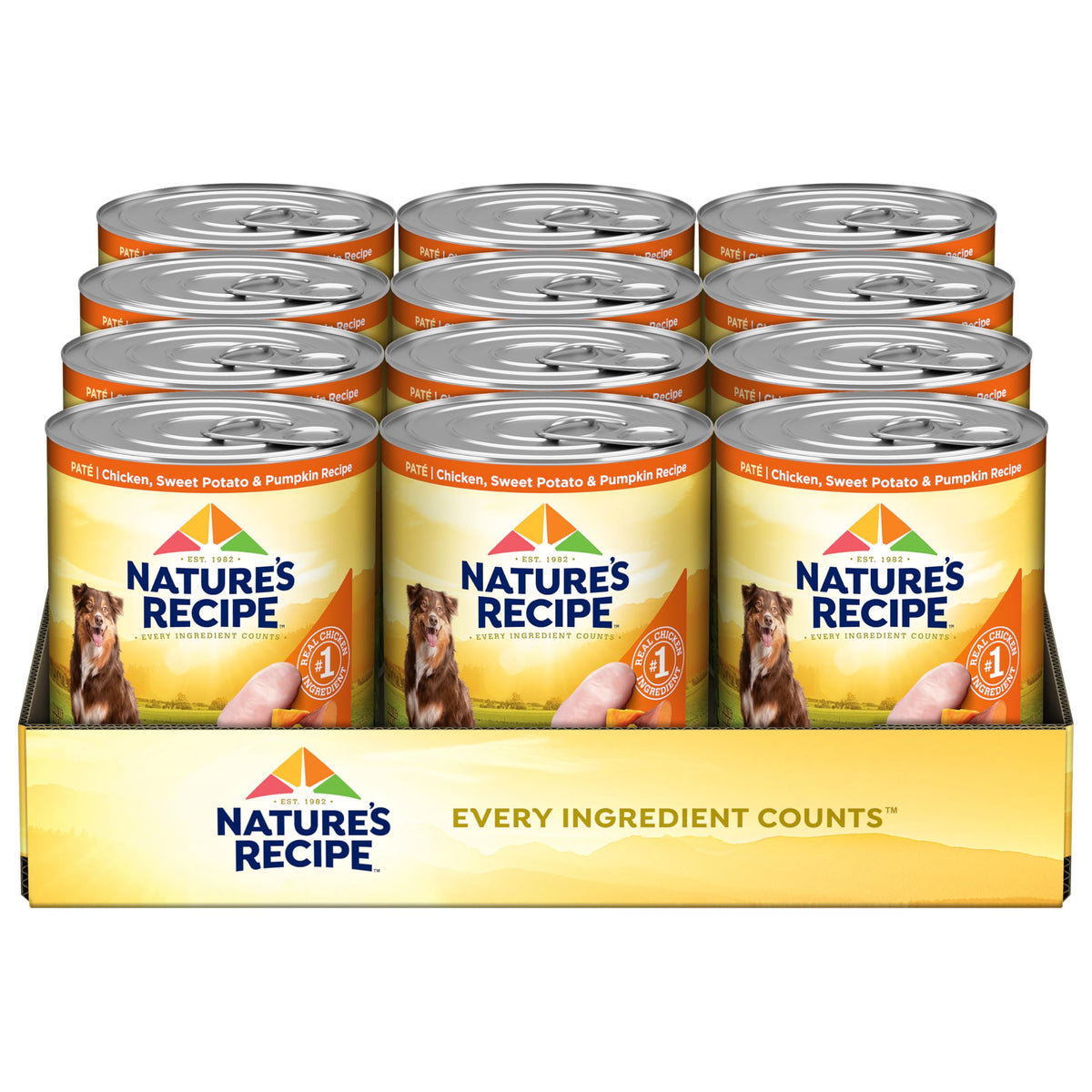 Nature's Recipe vue de face de la boîte montrant l'étiquette et l'appétence
