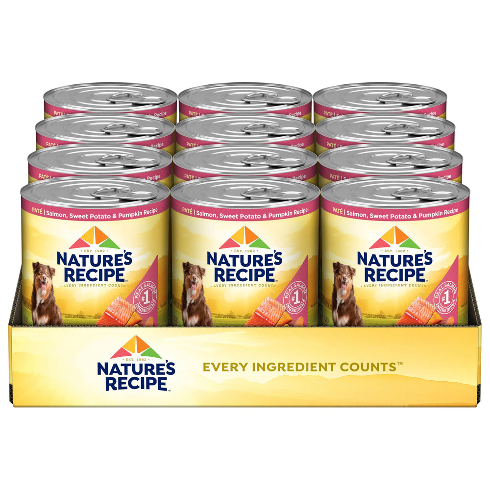Nature's Recipe conserve avant montrant étiquette claire et bénéfice nutritif