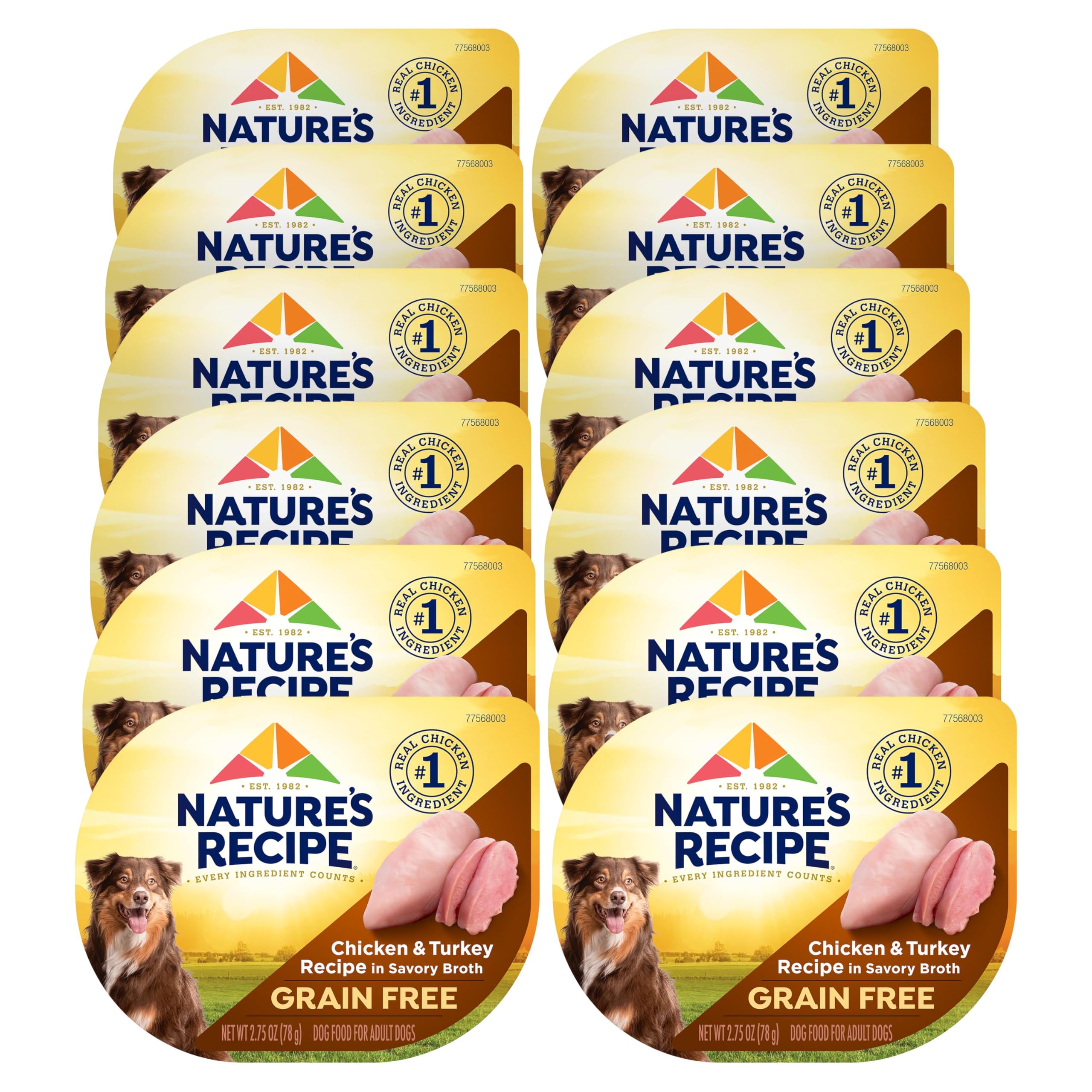 Nature's Recipe coupe avant emballage montrant portion prête à servir et praticité