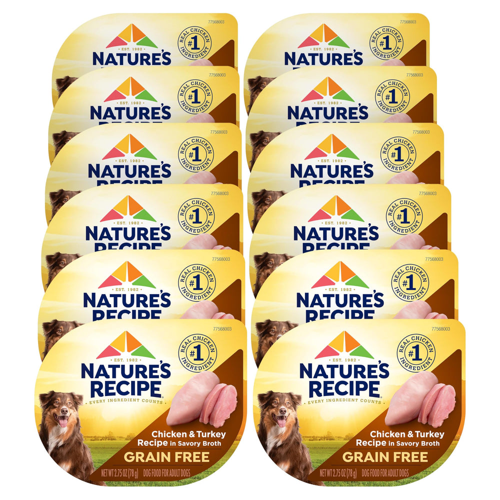 Nature's Recipe coupe avant emballage montrant portion prête à servir et praticité