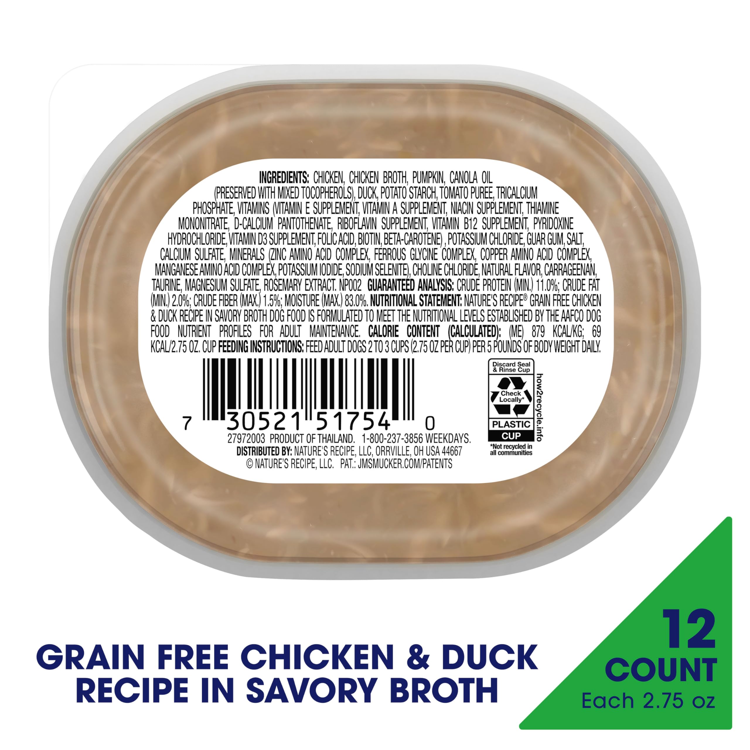 Nature's Recipe cup ouverte montrant portion individuelle appétissante