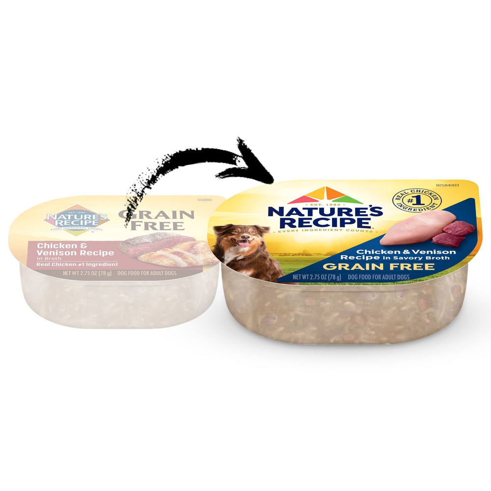 Nature's Recipe pack de 12 coupelles, praticité pour stockage et portions