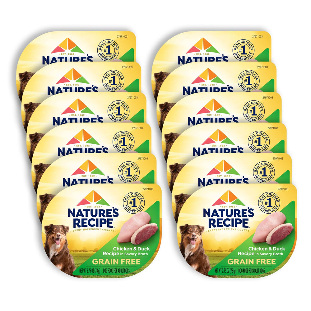 Nature's Recipe face du packaging montrant paquet pratique et ingrédients