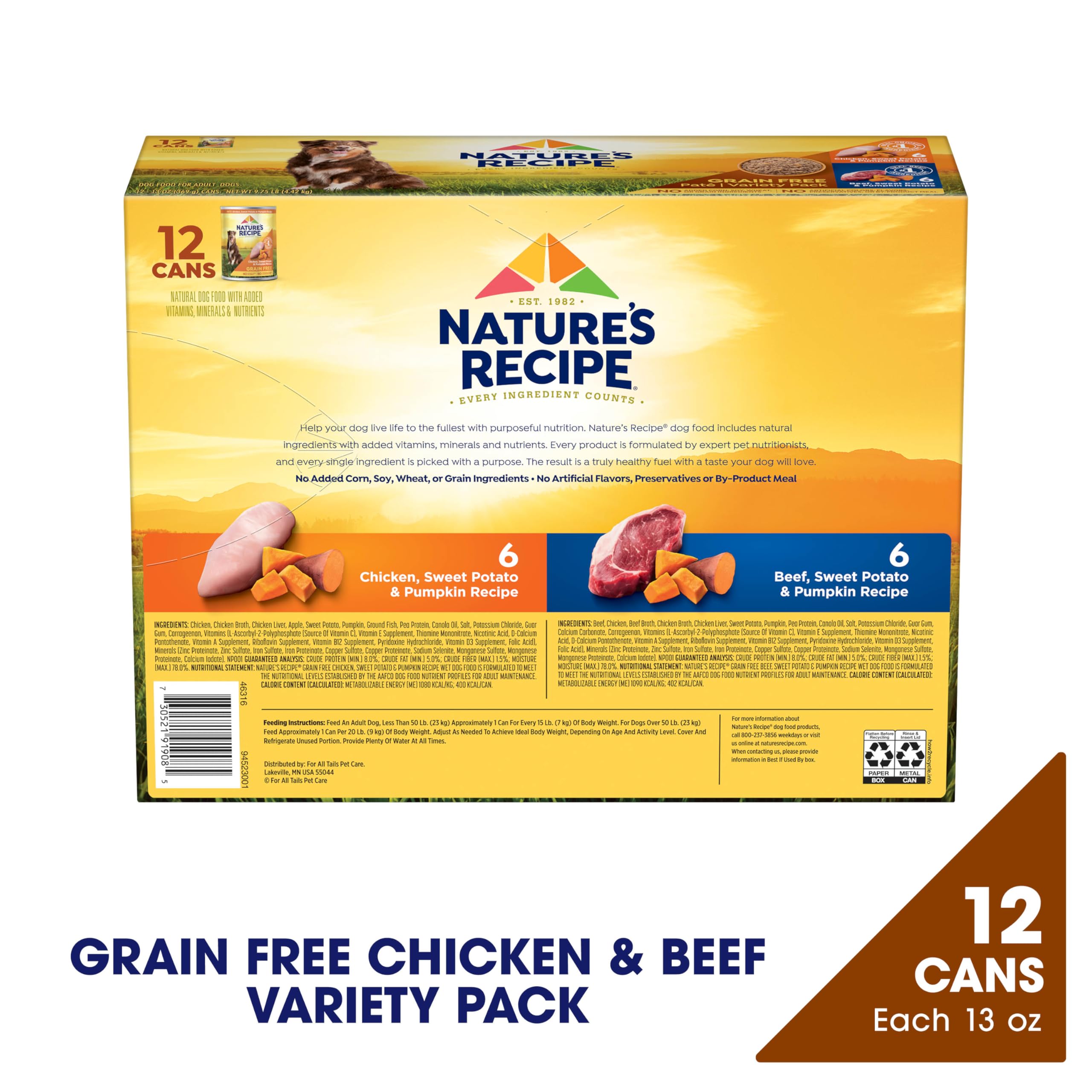 Nature's Recipe gros plan pâté poulet, texture humide appétante pour chiens
