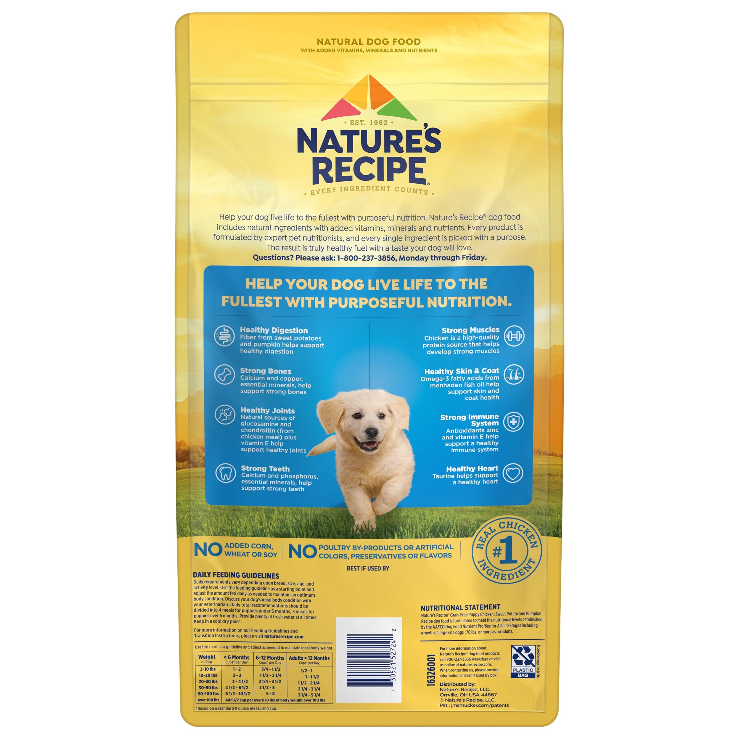 Nature's Recipe montage d'ingrédients poulet patate douce potiron nutritifs