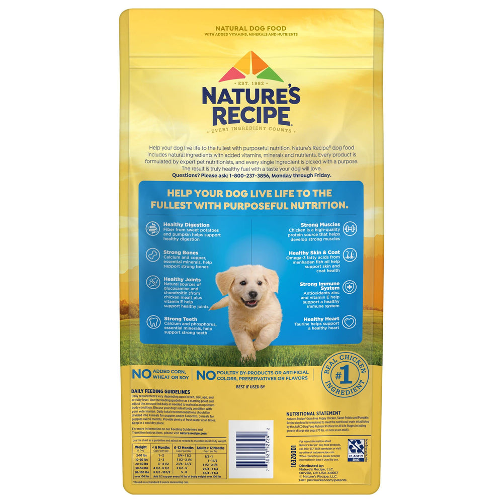 Nature's Recipe montage d'ingrédients poulet patate douce potiron nutritifs