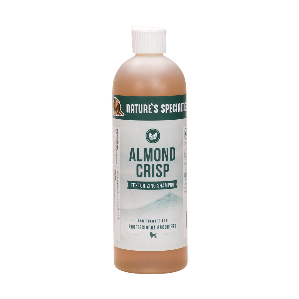 Nature's Specialties flacon Almond Crisp en gros plan montrant l'emballage et l'économie