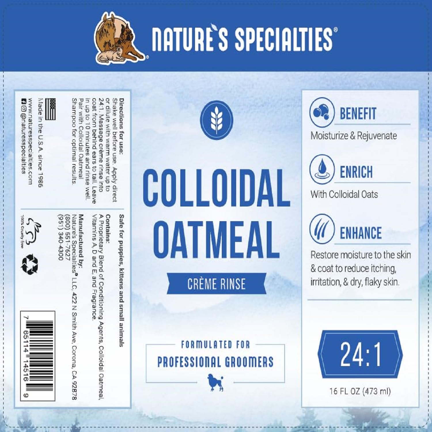 Nature's Specialties texture en gouttes illustrant consistance crémeuse et application facile