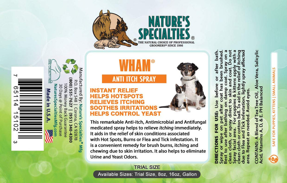 Nature's Specialties étiquette zoom ingrédients apaisants visibles