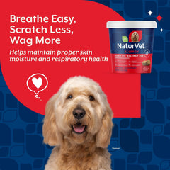 Chien acceptant NaturVet Aller-911 soft chew, bénéfice confort rapide