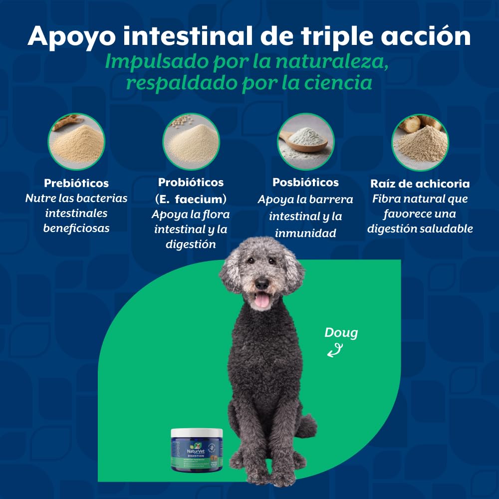 NaturVet boîte ouverte révélant les 70 soft chews, portionnage aisé