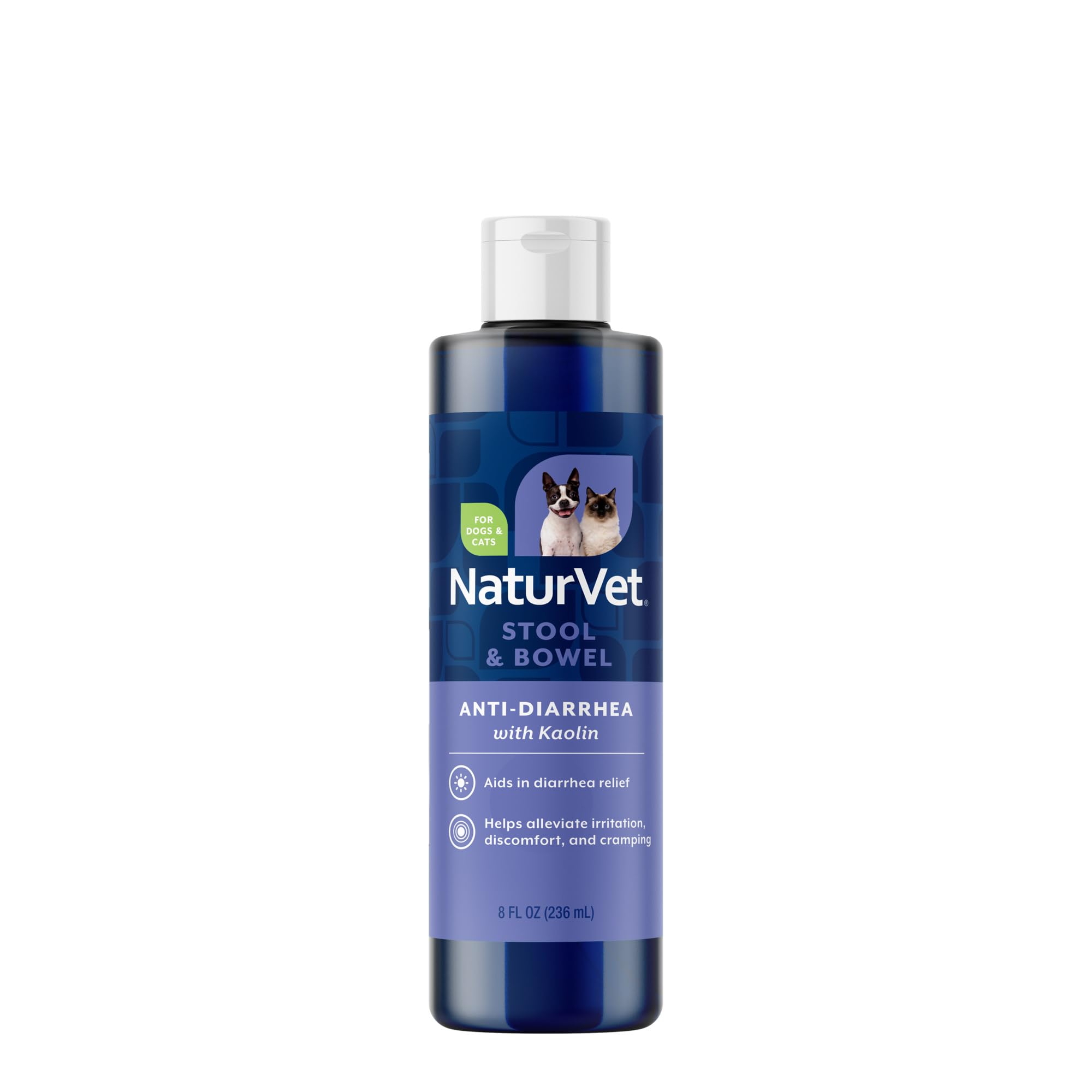 NaturVet bouteille devant montrant l'emballage et l'avantage d'administration facile
