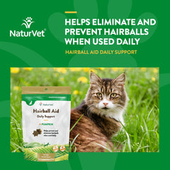 NaturVet chat acceptant le mastic, favorise prévention des boules de poils