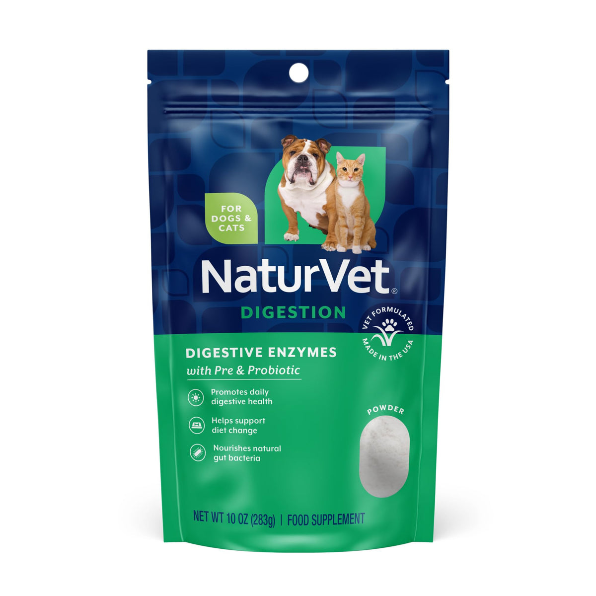 NaturVet flacon 10 oz montrant l’étiquette et l’usage simple