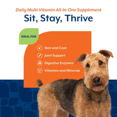Étiquette NaturVet montrant Omegas et glucosamine pour soutien
