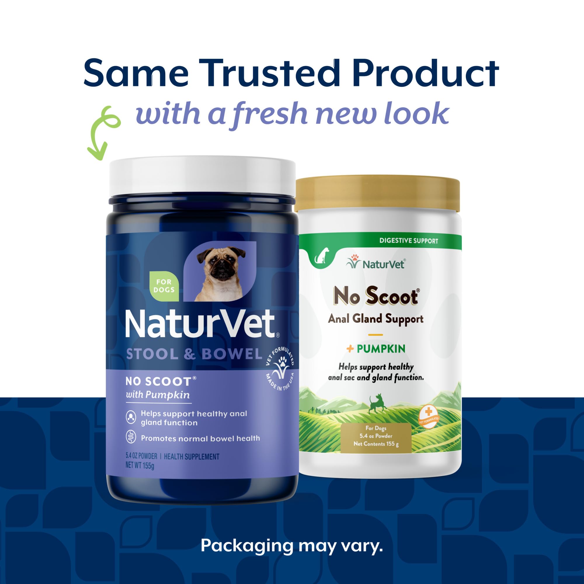 NaturVet bocal ouvert avec poudre prête à saupoudrer pour confort anal