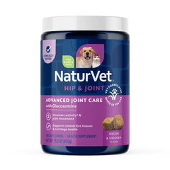 NaturVet pot ArthriSoothe-GOLD face montrant format 180 masticables bénéfice confort