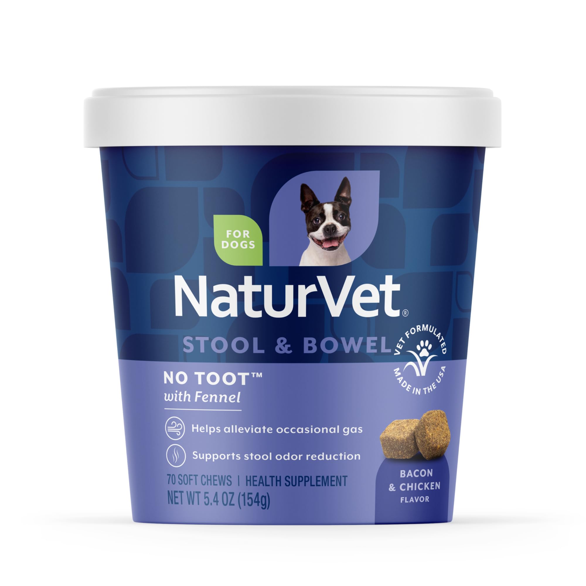 NaturVet pot de bouchées molles devant, facilite administration quotidienne