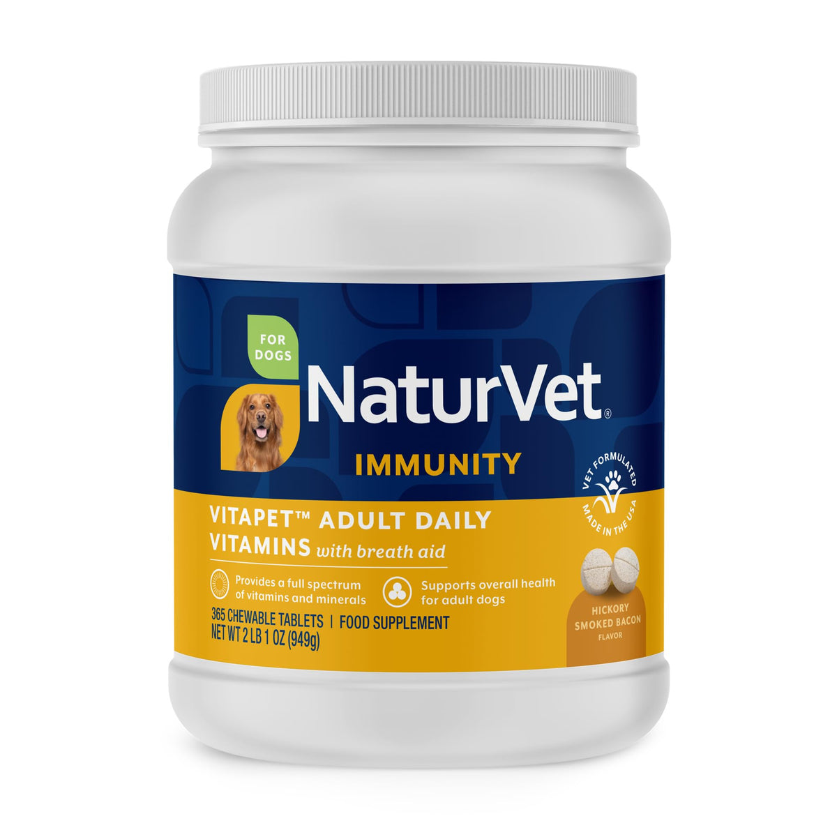 NaturVet flacon VitaPet face montrant l'emballage et la quantité