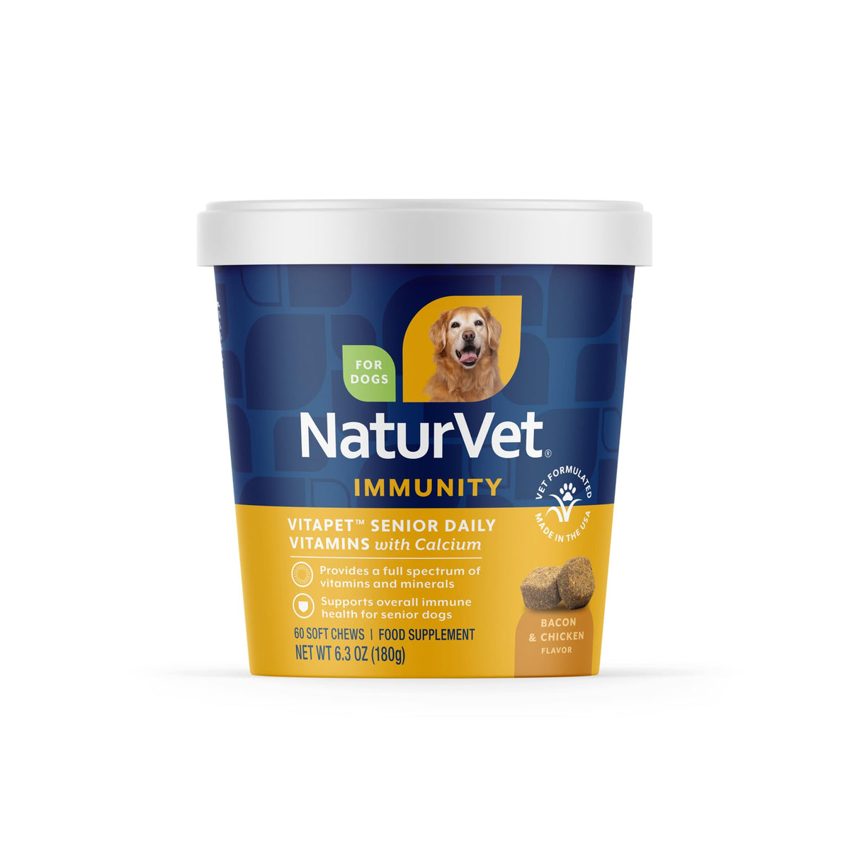 NaturVet emballage avant du produit montrant la boî te et le bénéfice pratique