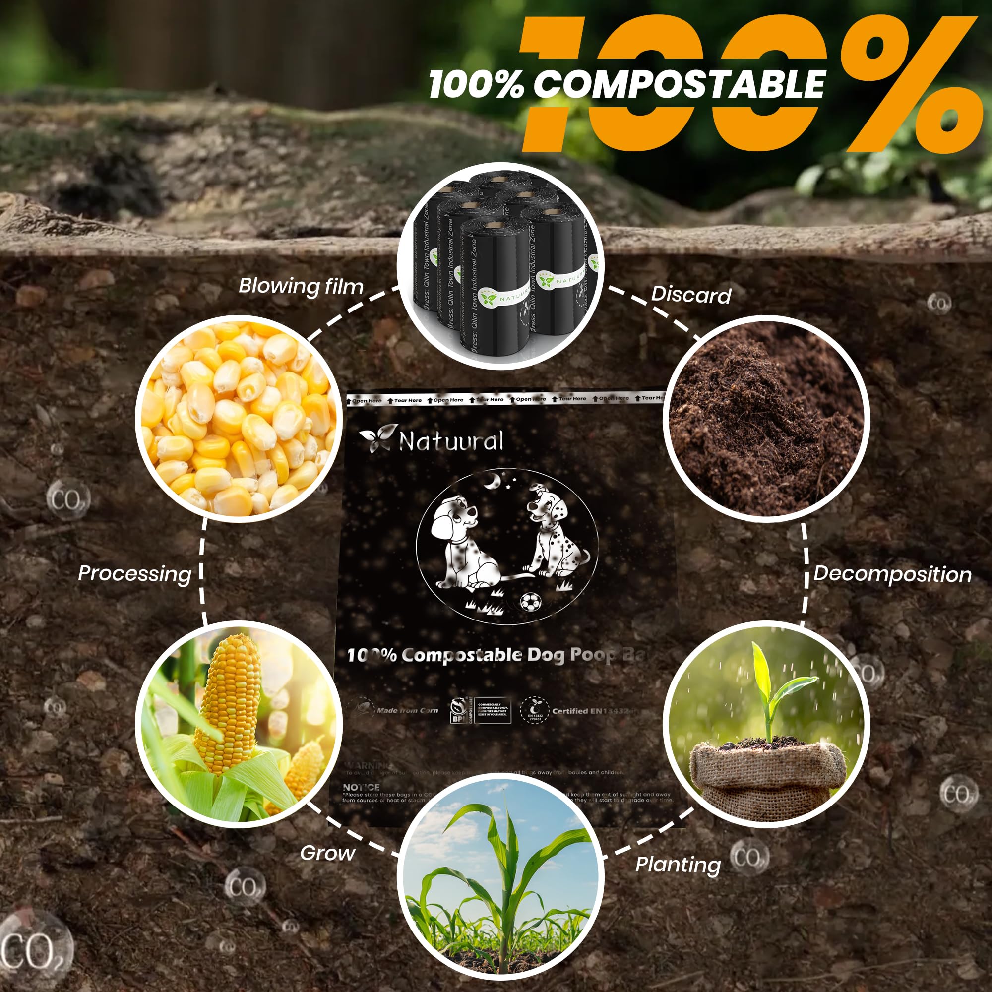 Natuural rouleau dans distributeur compatible pour rangement pratique