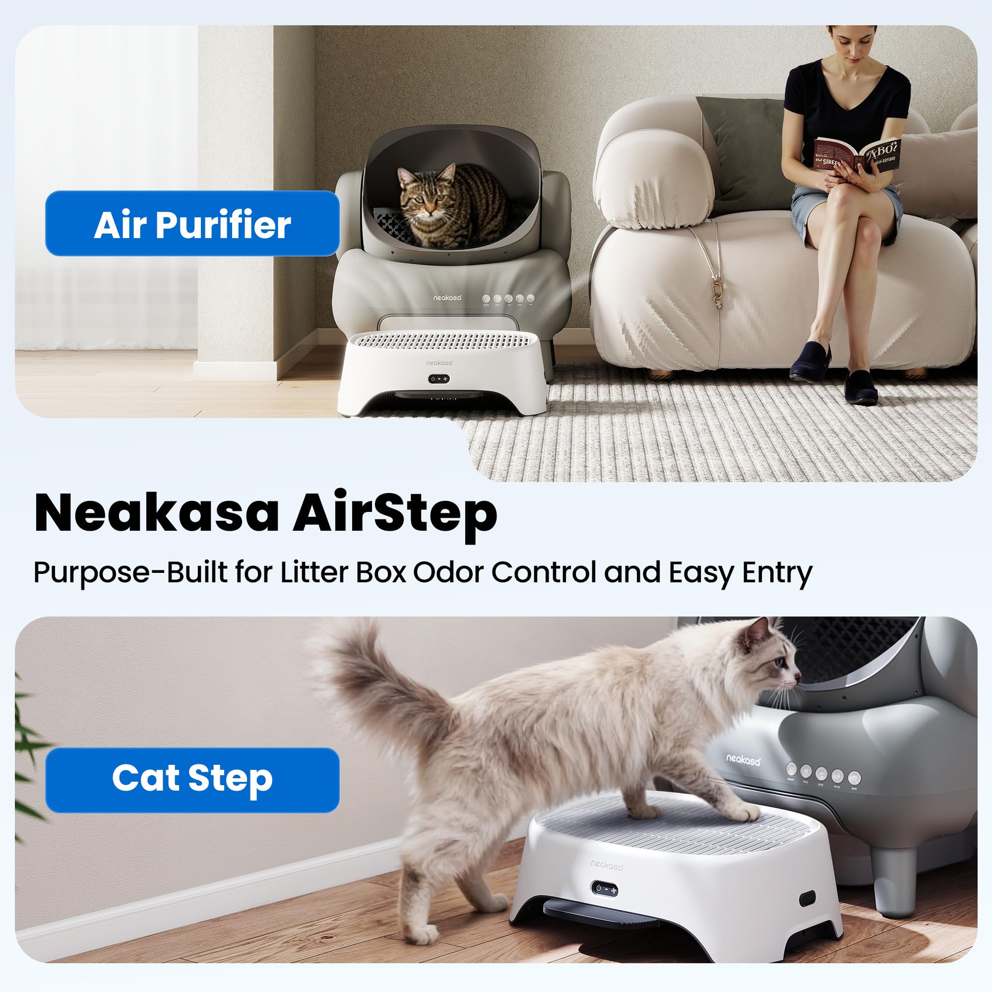 Neakasa Airstep gros plan texture antidérapante pour sécurité et confort du chat