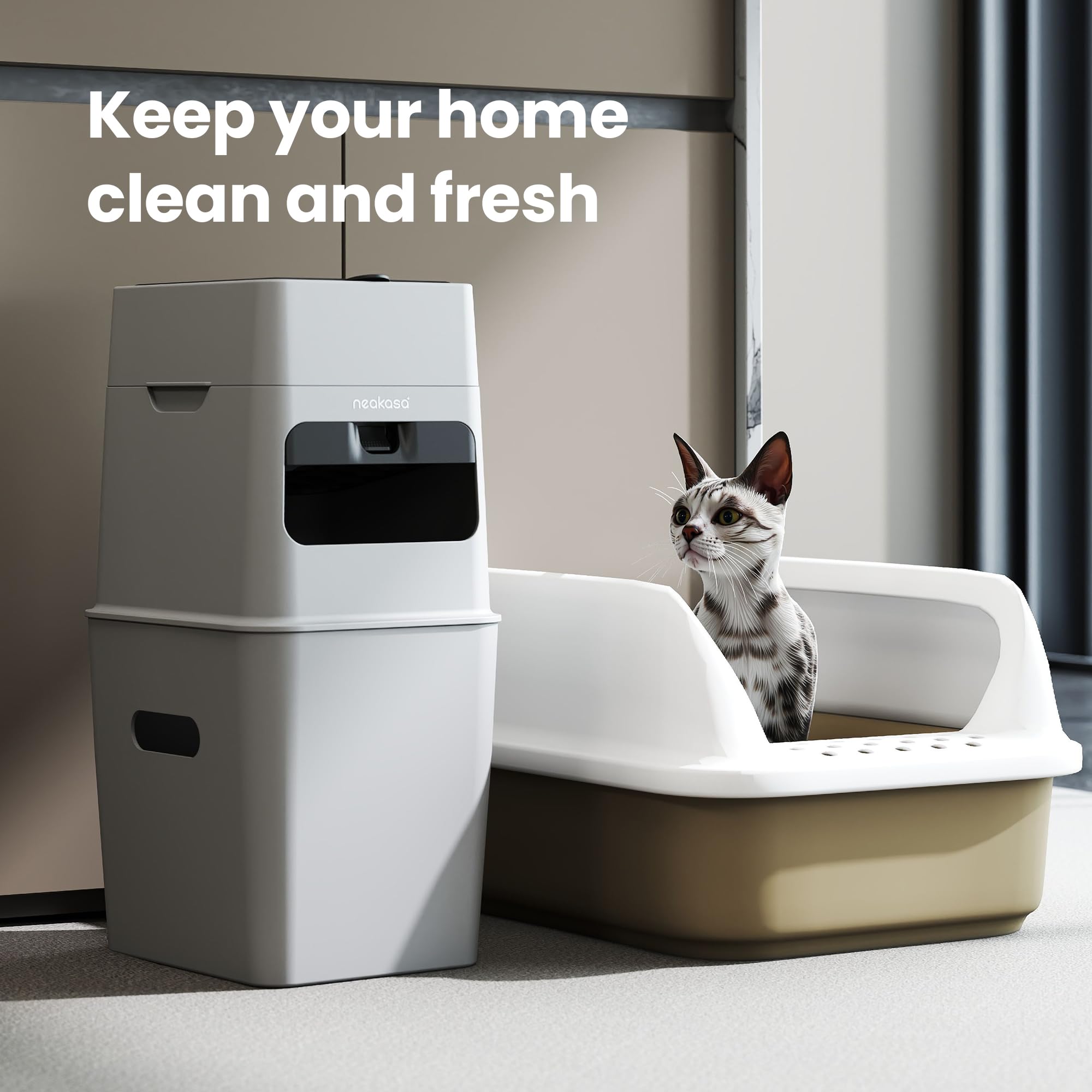 Neakasa PooGuard mise en scène maison, s'intègre dans cuisine ou buanderie