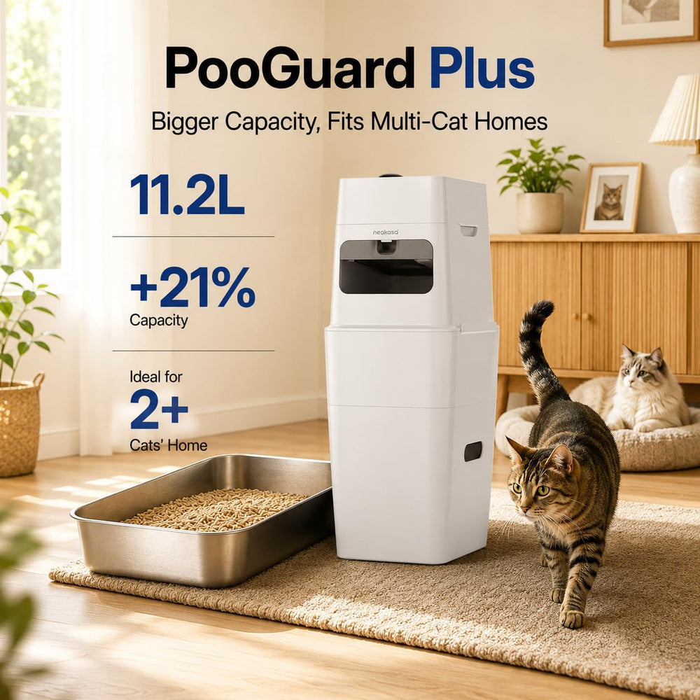 Neakasa PooGuard Plus ouverture large facilitant dépôt rapide et sans éclaboussures