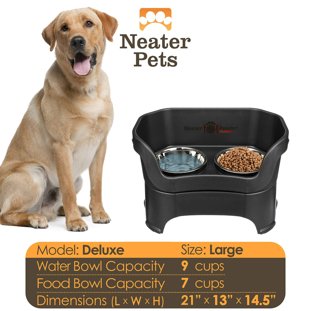 Neater Pet Brands comparaison d’échelle montrant dimensions pour grands chiens