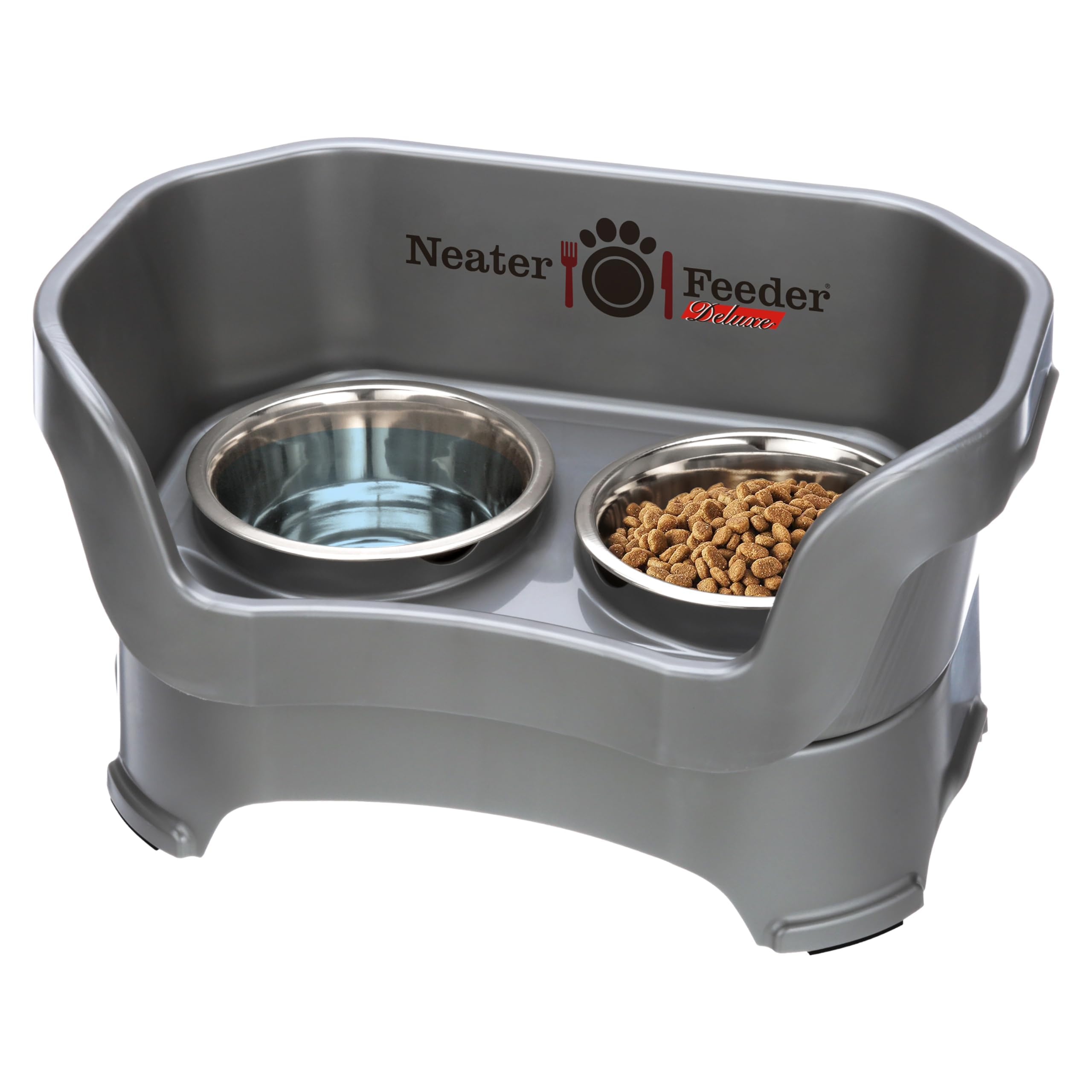 Neater Pet Brands vue face de la station pour repas, maintien de l'espace propre