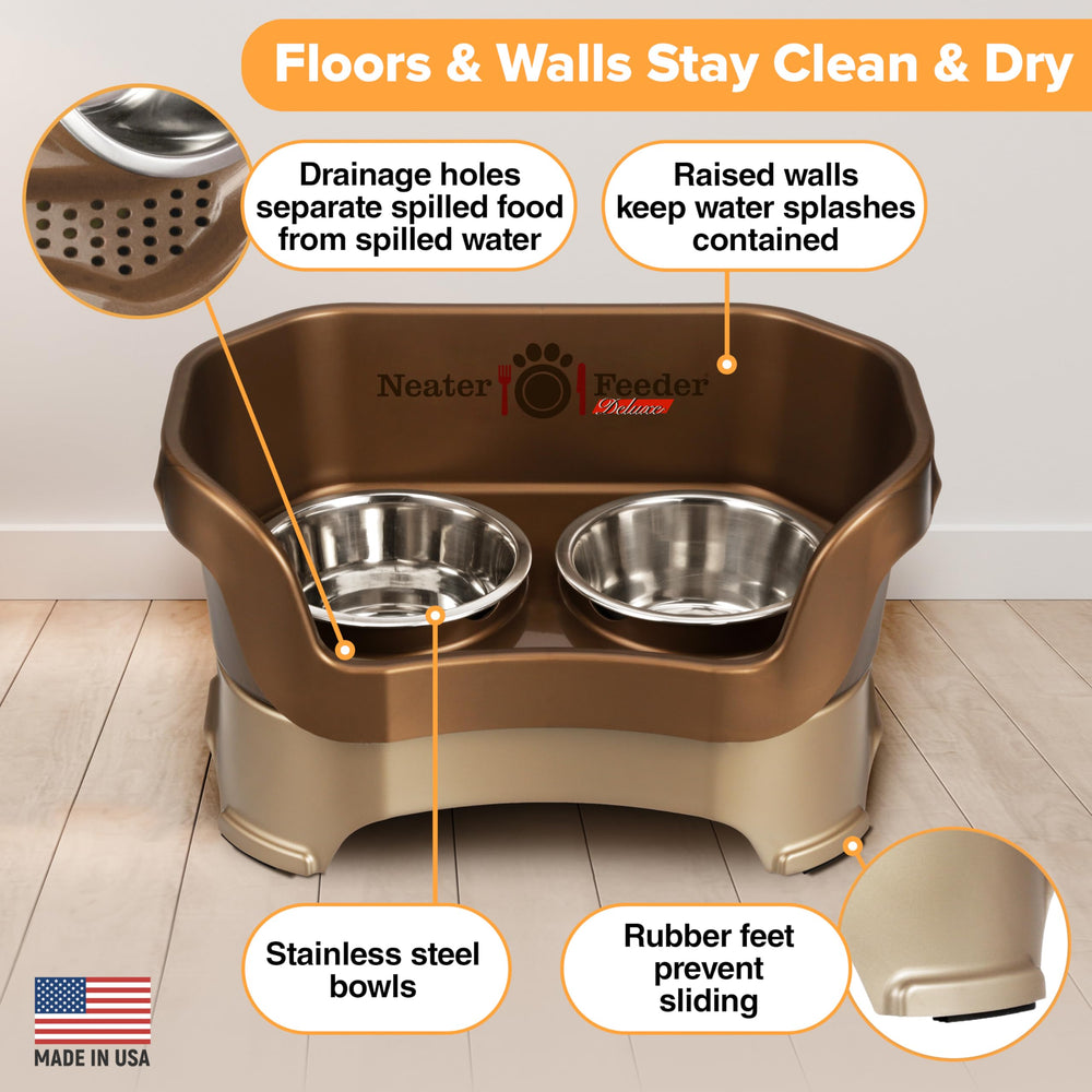 Neater Pet Brands détail du système de drainage interne pour contenir l'eau