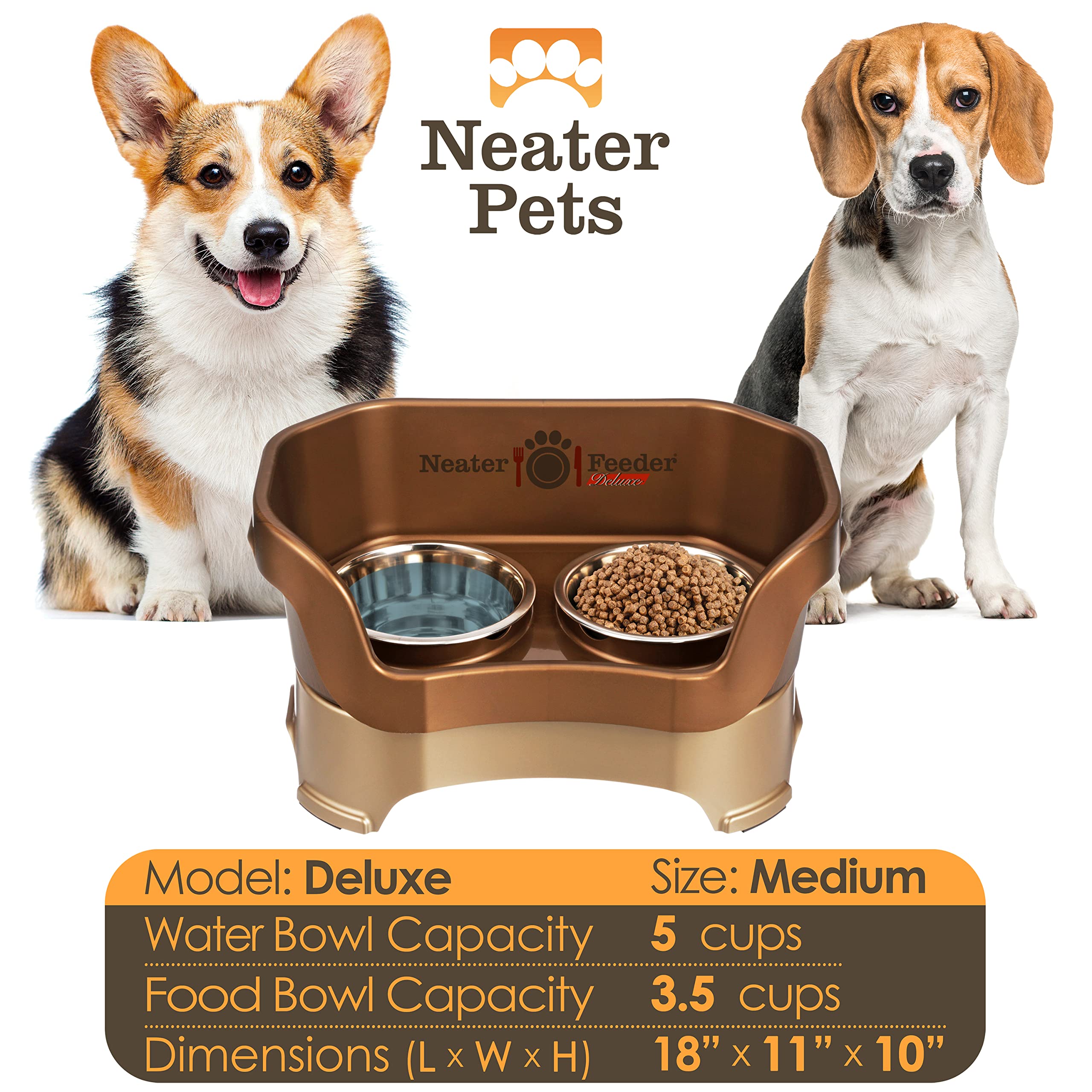 Neater Pet Brands station en usage par un beagle illustrant repas net