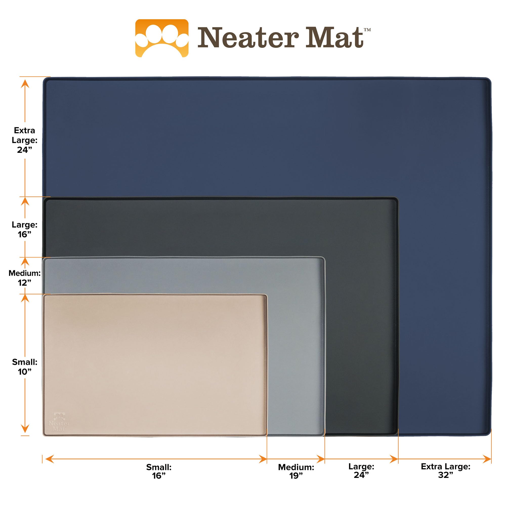 Neater Pet Brands comparaison taille 24x16 pouces pour échelle visuelle