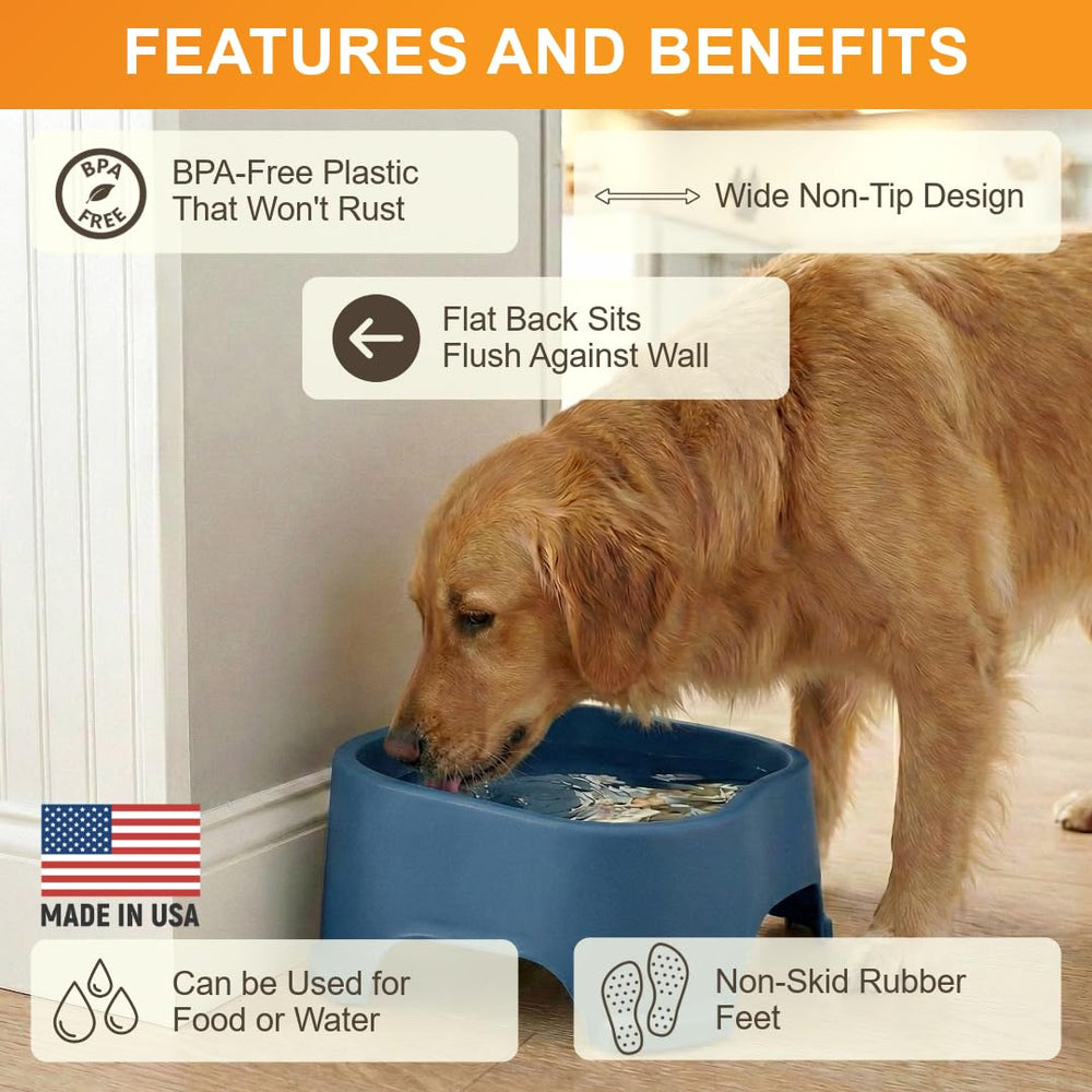 Neater Pet Brands gamelle calée contre un mur pour empêcher basculement