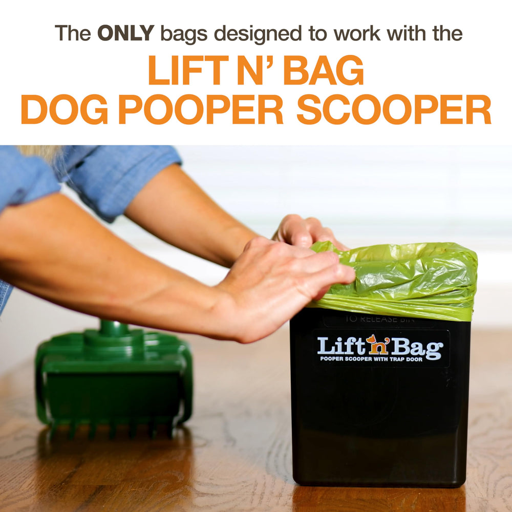 Neater Pet Brands comparaison taille du sac avec une main, capacité extra-large utile