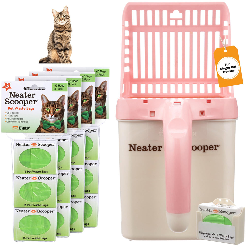 Neater Pet Brands vue de face du bac et de la pelle, propreté instantanée