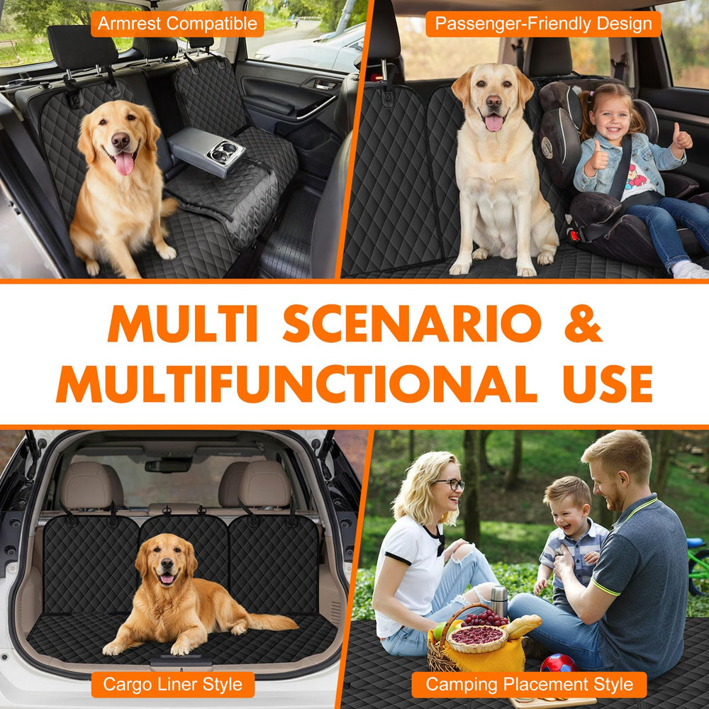 NECKORY chien confortablement installé sur la housse, trajet plus propre